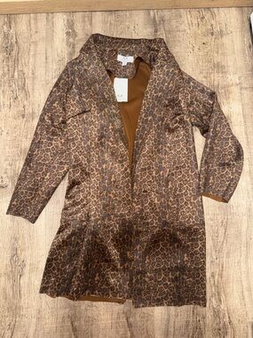 Magaschoni Leopard Print Open-Front Cardigan - Brown